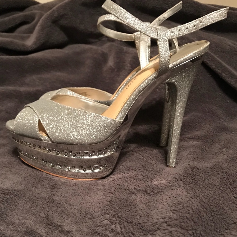 Gianni Bini Silver Mirrored Heels